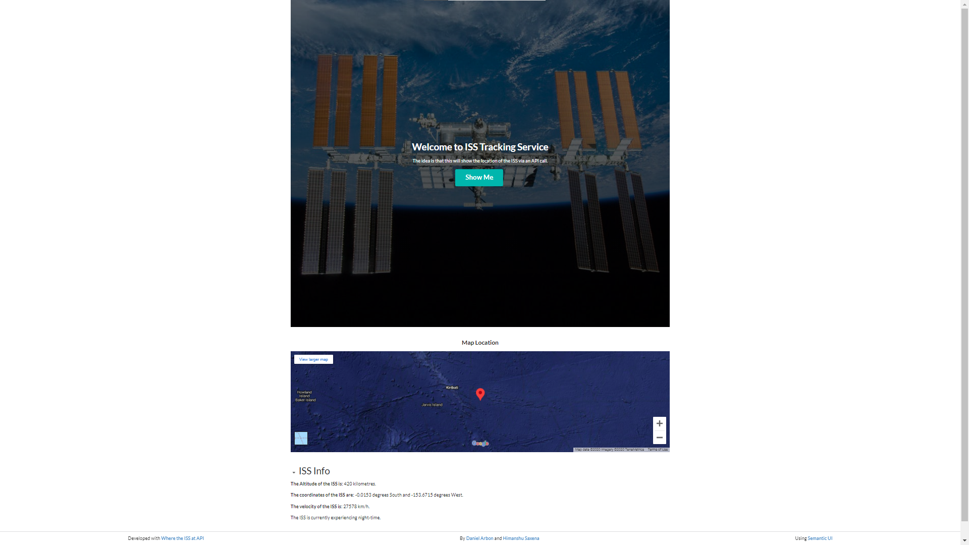preview of ISS tracker