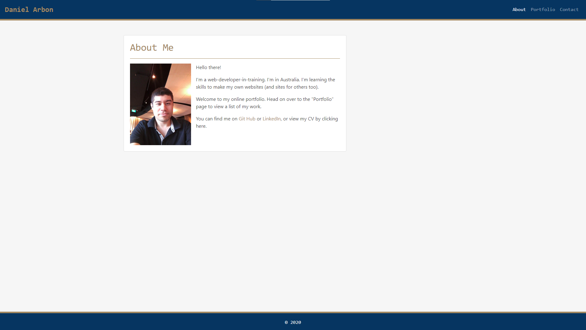 preview of responsively designed portfolio